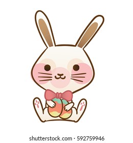 Cute bunny cartoon vector illustration. Good for Easter holidays.