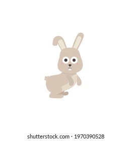 Cute bunny cartoon vector on a white background