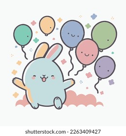 Cute Bunny Celebrating Easter Day