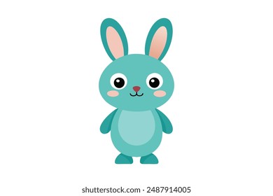 Cute Bunny character, Adorable Rabbit, Friendly vector illustration 
