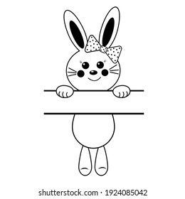 Cute Bunny character with a delimiter for text