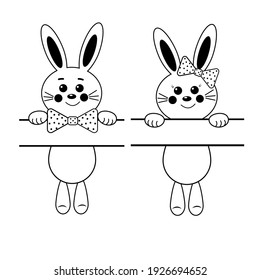 Cute Bunny character with a delimiter for text