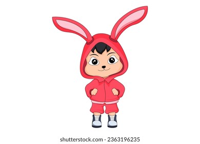 Cute Bunny Character Design Illustration