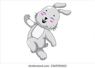 Cute Bunny Character Design Illustration