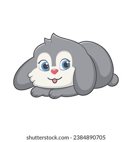 Cute Bunny Character Design Illustration