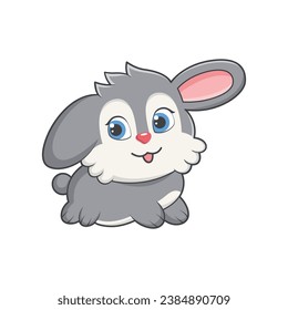 Cute Bunny Character Design Illustration