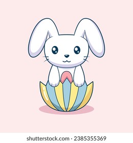 Cute Bunny Character Design Illustration