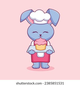 Cute Bunny Character Design Illustration
