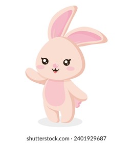 Cute Bunny Character Design Illustration