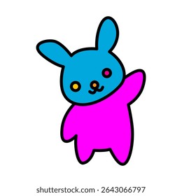 cute bunny character icon vector illustration
