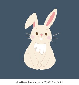 cute bunny character in isolated flat design