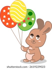 Cute bunny character vector art illustration 