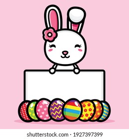 cute bunny character vector design