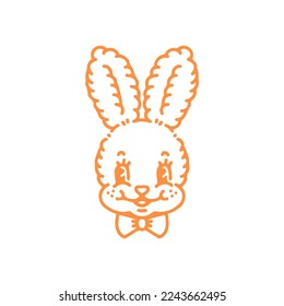 cute bunny character vector illustration