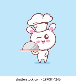 cute bunny with chef hat