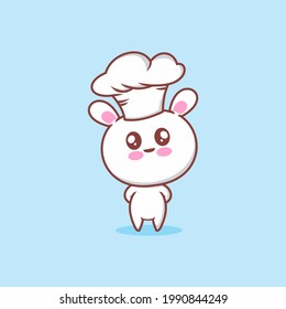 cute bunny with chef hat