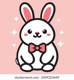 cute bunny for childern books, t shirt design or card design