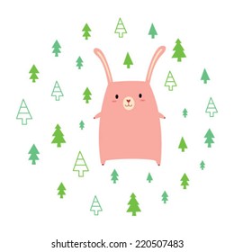 cute bunny christmas tag