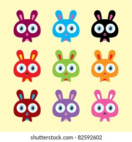 cute bunny doodle collection