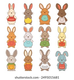 Cute bunny drawing clipart design illustration