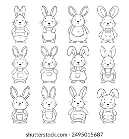 Cute bunny drawing clipart design illustration