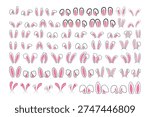 Cute Bunny Ears Clipart Bundle Hand Drawn Rabbit Ear Vector for Kids Crafts Party Decorations DIY Printable Design