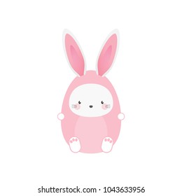 Cute Bunny Ears, Easter Banner Vector, Cute Bunny Rabbit Vector, White Bunny Ears, Easter Sunday Background, Spring Bunny Icon, Vector Illustration Background