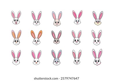 Cute Bunny Ears vector cartoon illustration Easter day