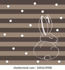 cute bunny. easter cute card. fluffy bunny. happy easter.easter bunny