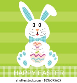 CUTE BUNNY FOR EASTER CARD AND GIFT BAG