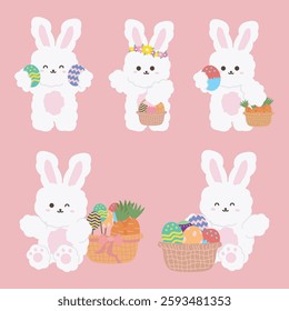 Cute Bunny Easter Character Cartoon