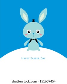 cute bunny easter day greeting card