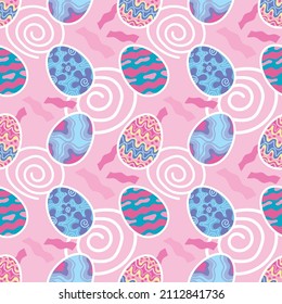 cute bunny easter day seamless pattern design