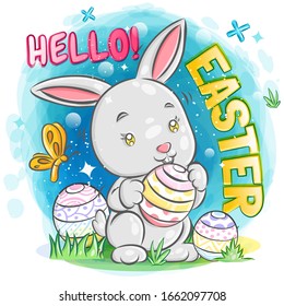 Cute Bunny with Easter Egg