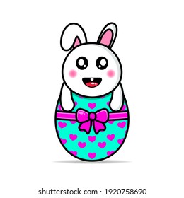 cute bunny easter egg vector design