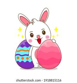 Cute bunny with Easter eggs