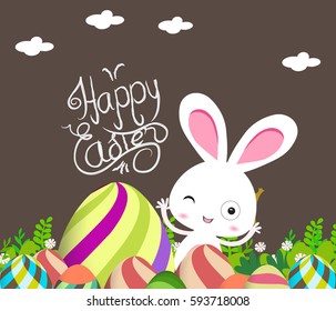 Cute bunny easter eggs