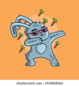 cute bunny easter love carrot illustration