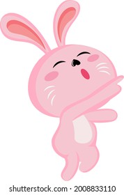 cute bunny expression enjoying dance