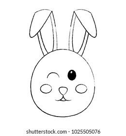 cute bunny face cartoon funny animal
