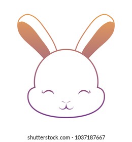 cute bunny face icon over white background, colorful design vector illustration