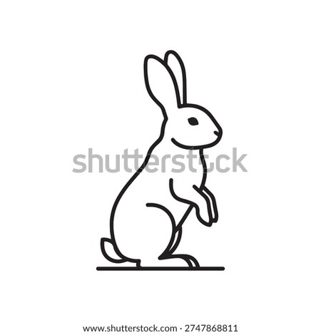 Cute Bunny Face Line Icon – Minimalist Rabbit Head Vector for Kids, Easter, and Pet Branding