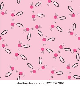 Cute Bunny Face Pattern Design As Vector