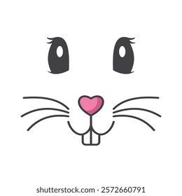  cute bunny face vector design