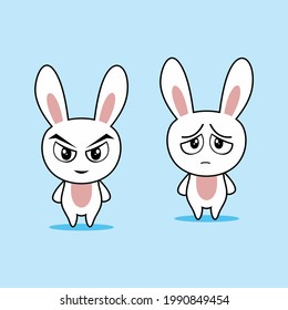 cute bunny with facial expression