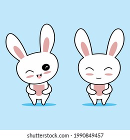cute bunny with facial expression
