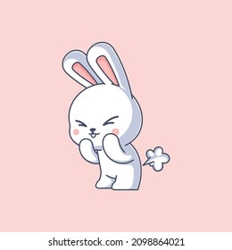 Cute bunny farting cartoon design