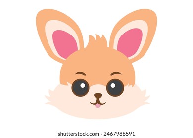 Cute Bunny Flat Sticker Design