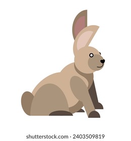 Cute Bunny flat vector illustration. Cartoon style. Isolated on white background