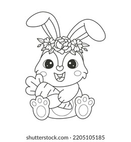 Cute bunny in flower